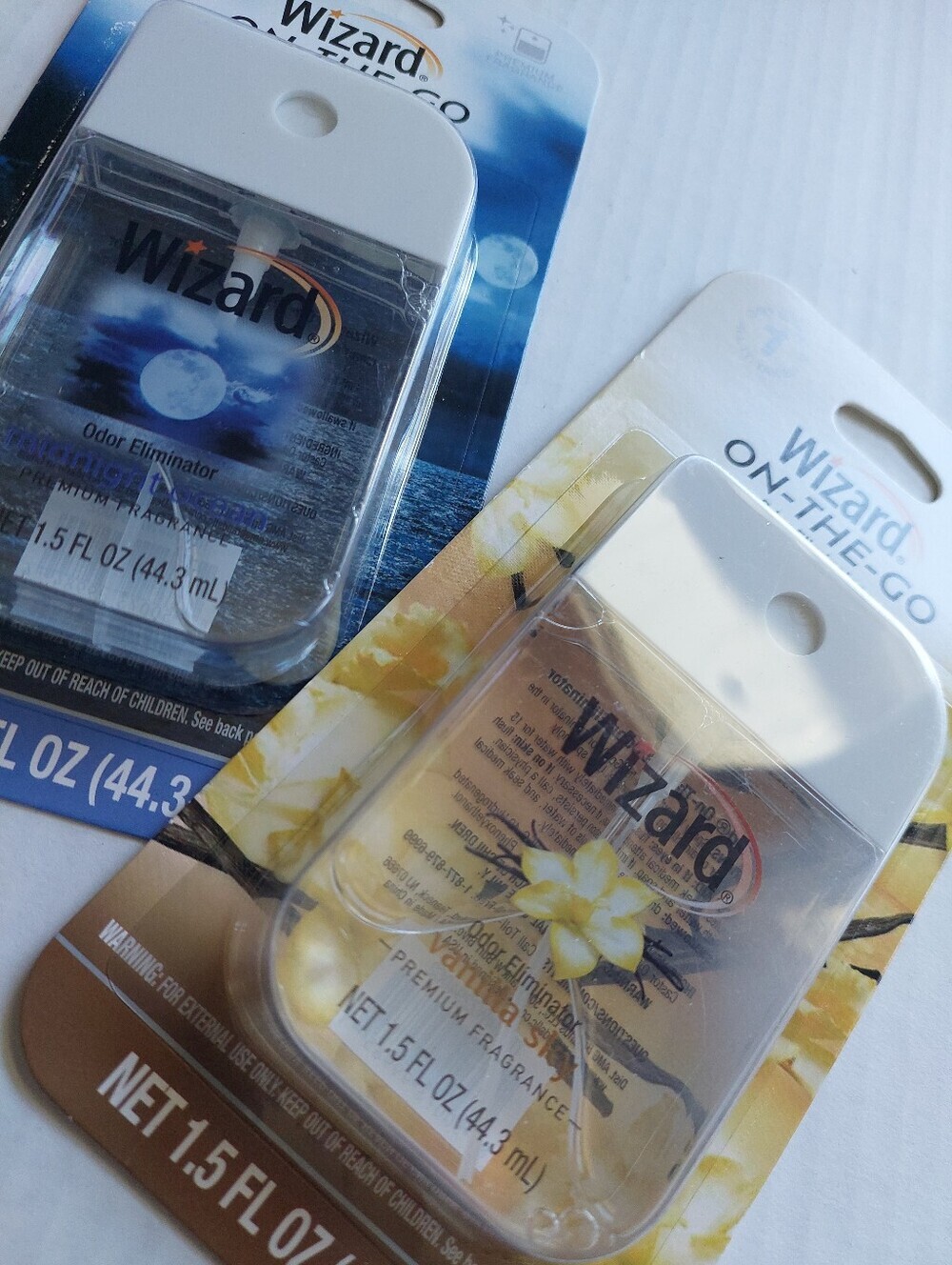 3 Pcs New Wizard On The Go Odor Eliminator Vanilla . Tropical . Midnight Ocean - Picture 2 of 3